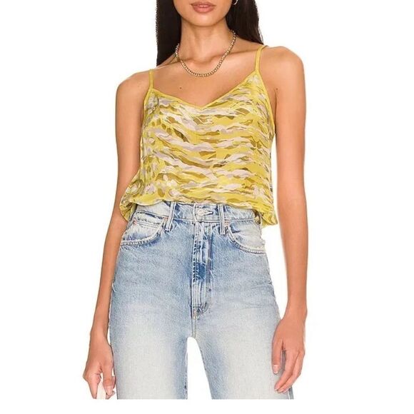 ALLSAINTS Tami Oniyuri Spaghetti Strap Tank Top Yellow size 0 NWT $135 - Picture 6 of 7